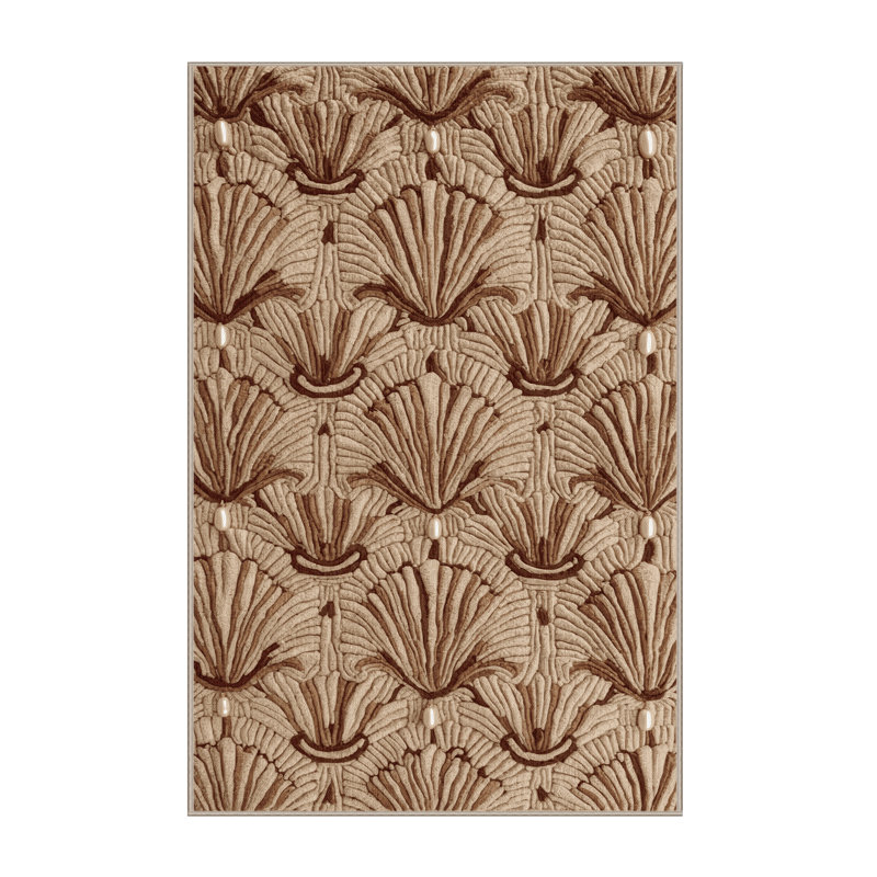 Tapis brun français lavable à la machine, Rectangle 7 pi x 9 pi