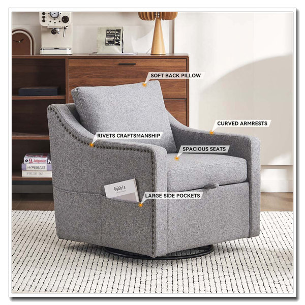 Latitude Run® 360° Swivel Accent Chair - Wayfair Canada