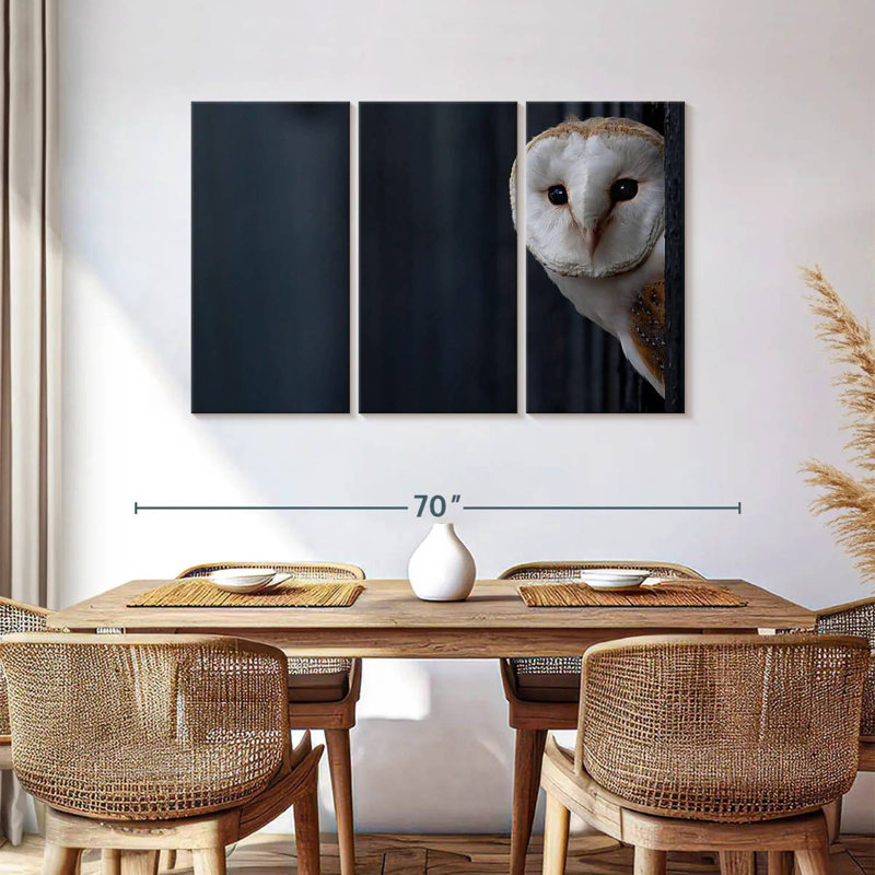 Owl Peering Out, 36" H x 57" W
