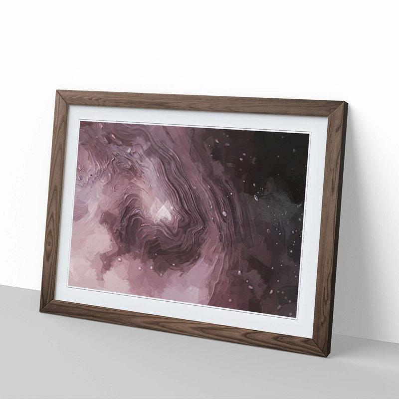 Swirling Passions in Abstract - Framed Print, 27cm H x 36cm W x 2cm D, Walnut Framed