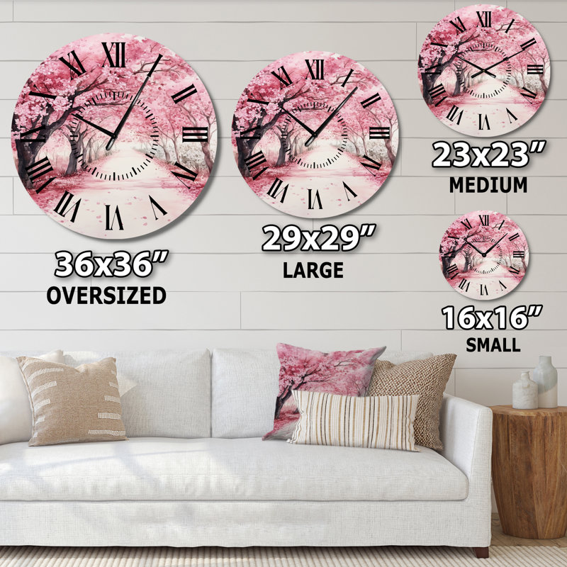 Horloge murale Blossom Tree Lane, Surdimensionné