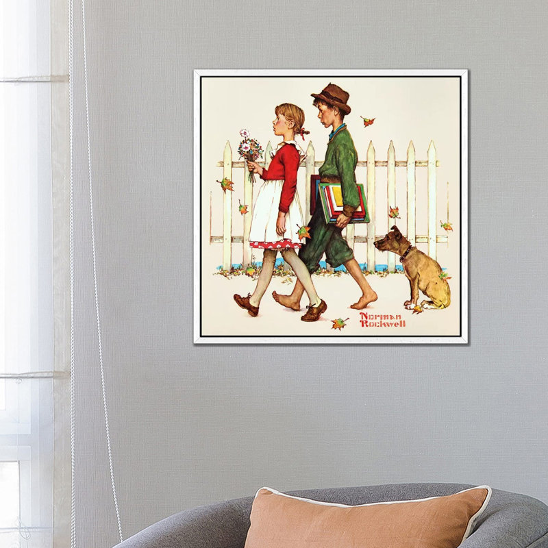 Young Love: Walking To School by Norman Rockwell - Gallery-Wrapped Canvas Giclée on Canvas, 66.04 cm H x 66.04 cm W