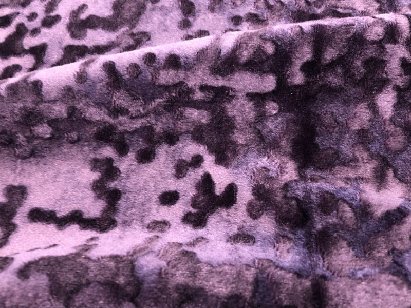 Tissu abstrait en velours froissé, largeur de 118 po pour draperies, housses et nappes, Prune