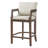 Liora 26.7" Seat Height Mid-Century Modern Fabric & Rubberwood Counter Stool with Armrests-1886262325