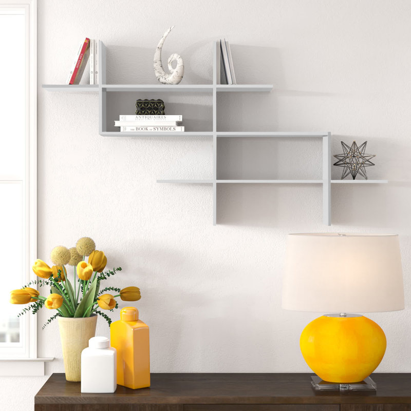 Tablette décorative à trois étages Rahn, Blanc