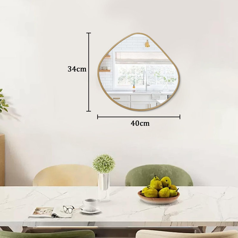 Metal Irregular Mirror, Gold