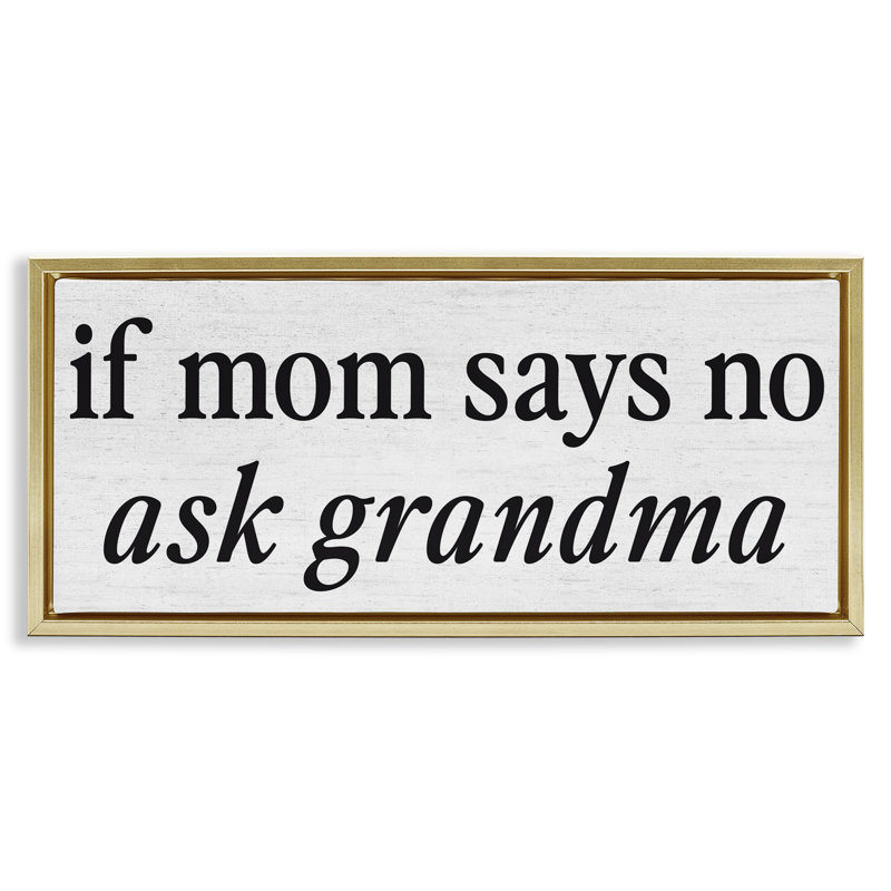 Cadre flottant Ask Ask Grandma, H 11 po x l 25 po, Cadre flottant métallique doré