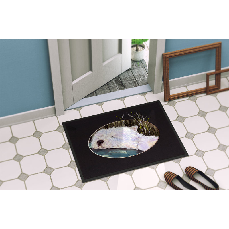 Paillasson d’intérieur antidérapant sykeston Westie, Rectangle 2 pi x 3 pi
