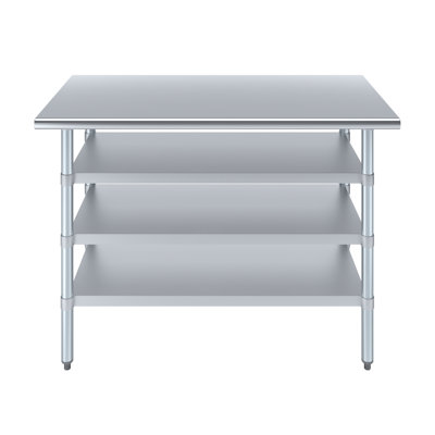 Stainless Steel Table With Three Undershelves