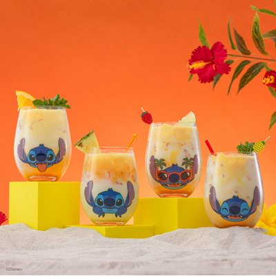 Ensemble de 4 verres sans pied Lilo & Stitch Silly Sips, 19 oz