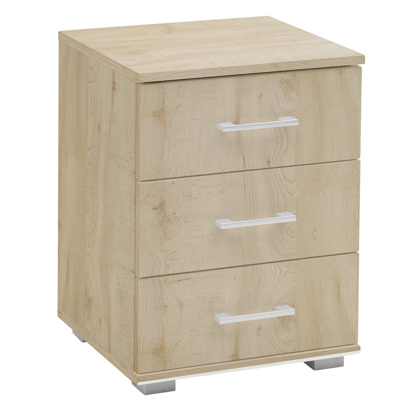 Sheard 41cm W Manufactured Wood Bedside Table, Light brown