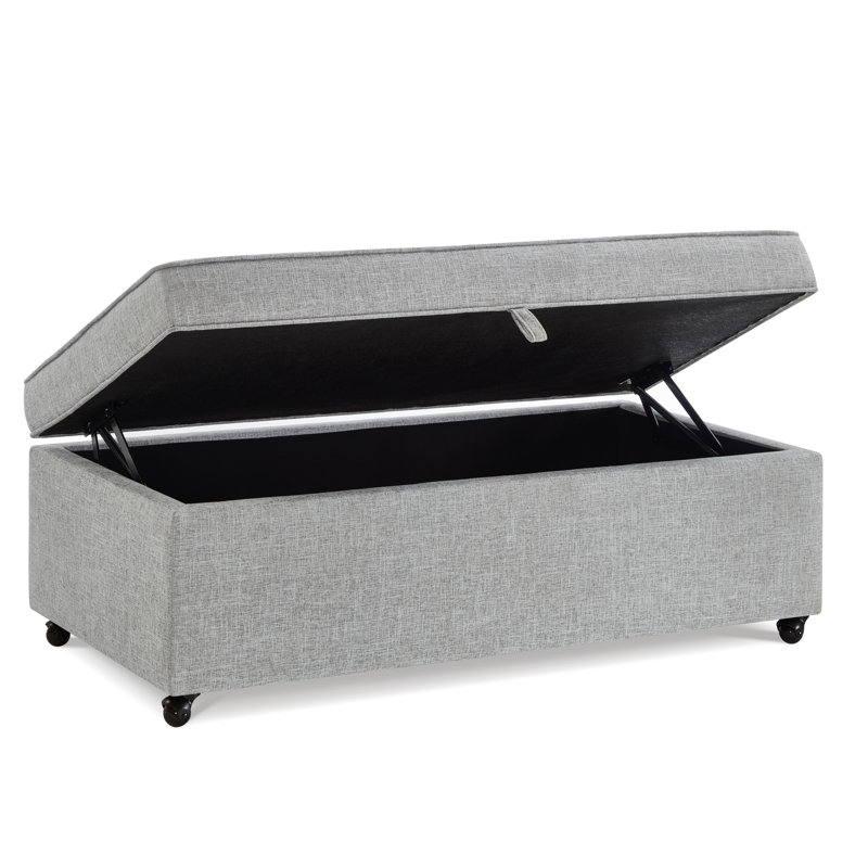 Grand espace de rangement moderne gris Mid-Century, canapé modulaire à roulettes, table basse et repose-pieds, rangement en lin Tb117, rotation à 360 degrés, fabrication pour 400 livres