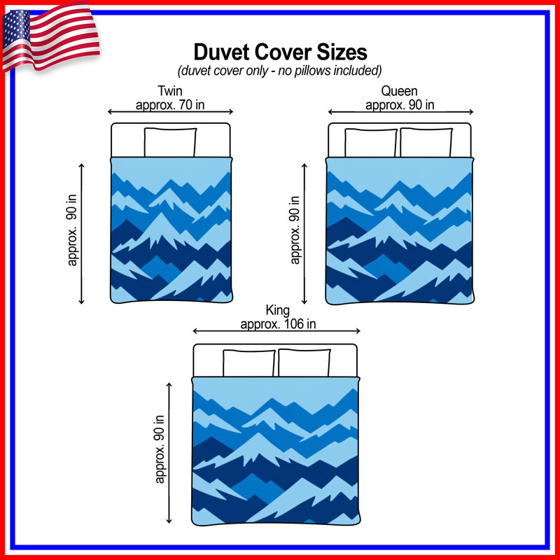 Blue Mountain Range Duvet Covers, King
