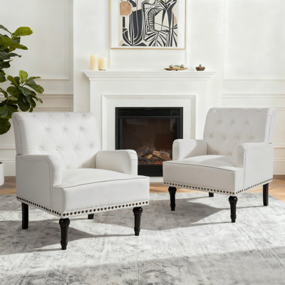 28.5" W Faux Leather Armchair