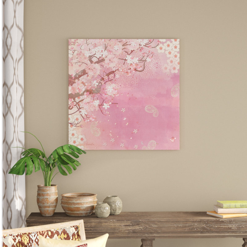 «Tokyo Cherry II», peinture sur toile, H 36 po x l 36 po