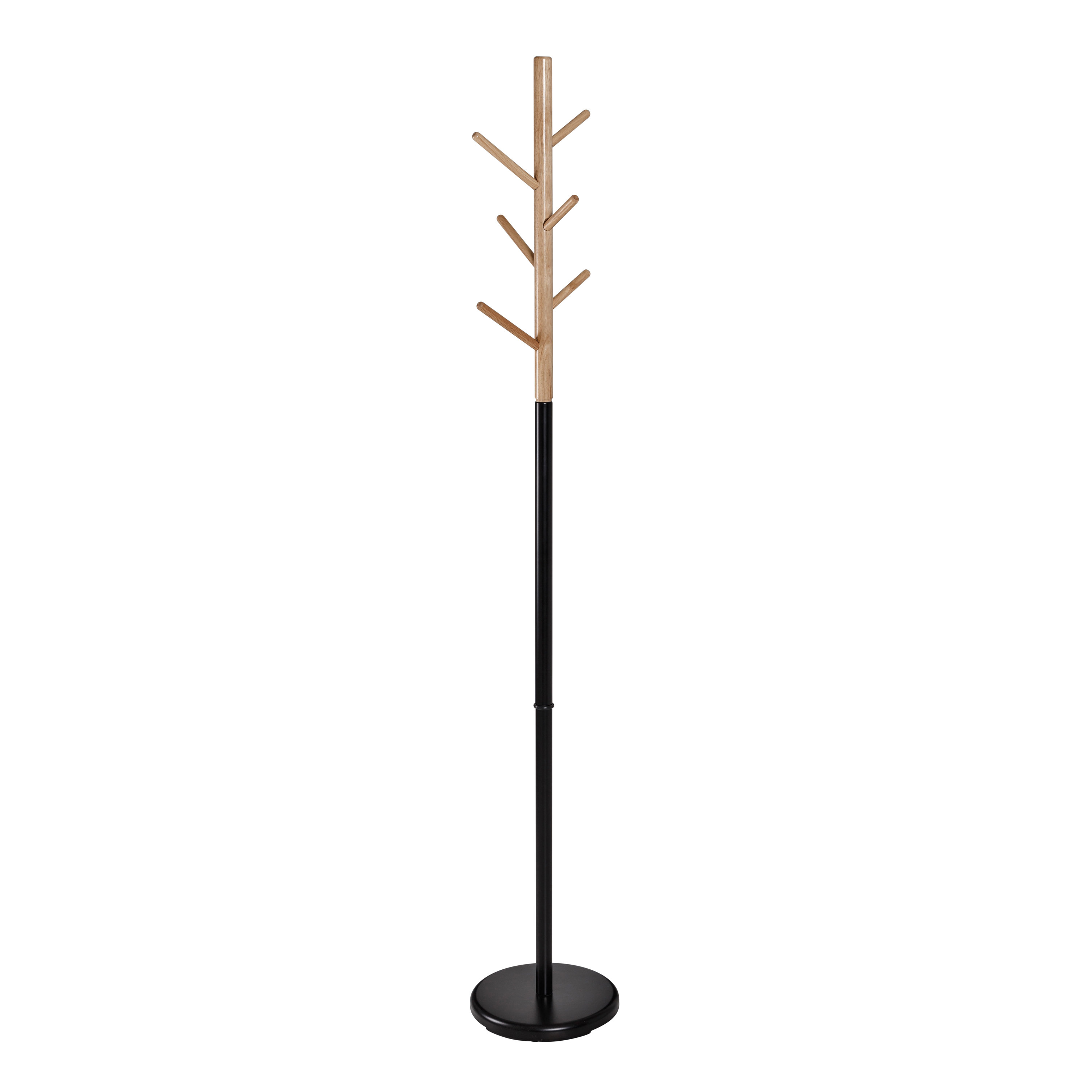 Rebrilliant Modern Freestanding Coat Tree Stand With Round Base, Black ...