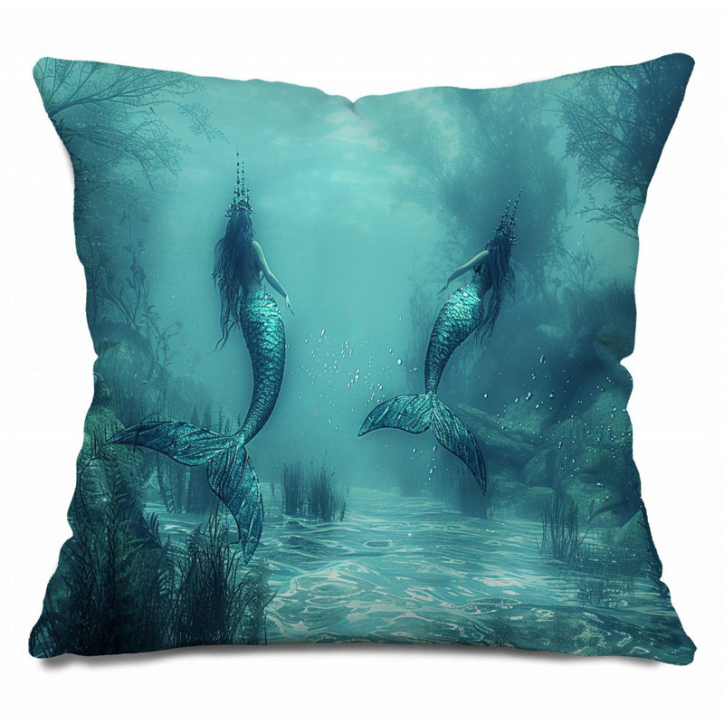 Coussin Trendy, Turquoise, H 16 po x l 16 po