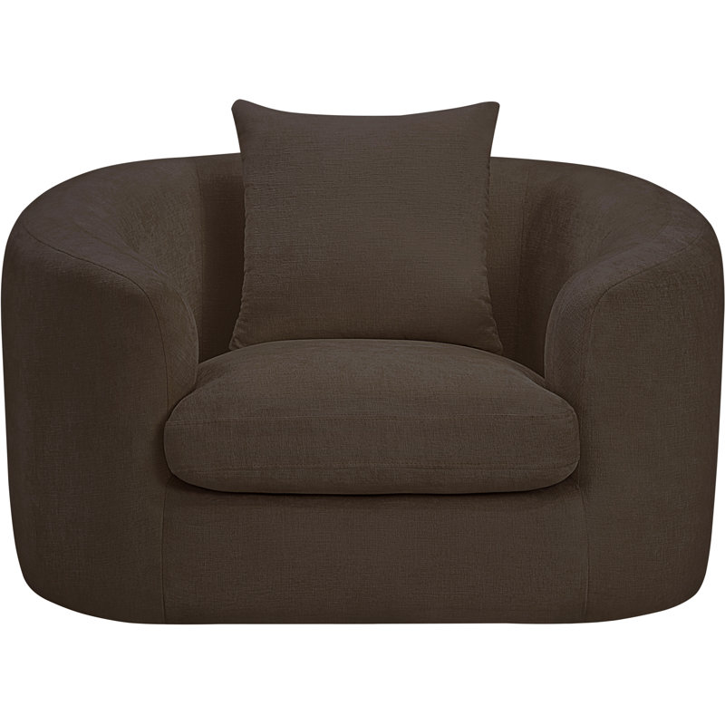 Chaise en tissu Penelope Chenille, Tissu chenille brun