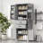 Versatile Gray Storage Cabinet With Adjustable Shelves, Doors, And Drawers For Organized Living-1591491912