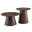 Table basse emboîtable, table basse de style médiéval-moderne, avec placage de grain de bois de noyer, ensemble de table basse et de table d'appoint ronde classique, salon simple, table de centre de bureau