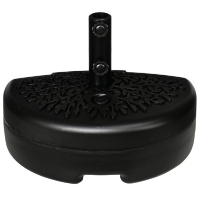 Porte-parapluie d'extérieur - Demi-rond, 40 lb d'eau / 46 lb de sable, compatible avec des poteaux de 1,5 po et 2 po, base noire pour remplissage de pelouse avec de l'eau ou sable de 46 lb, convient aux poteaux, fabuleux