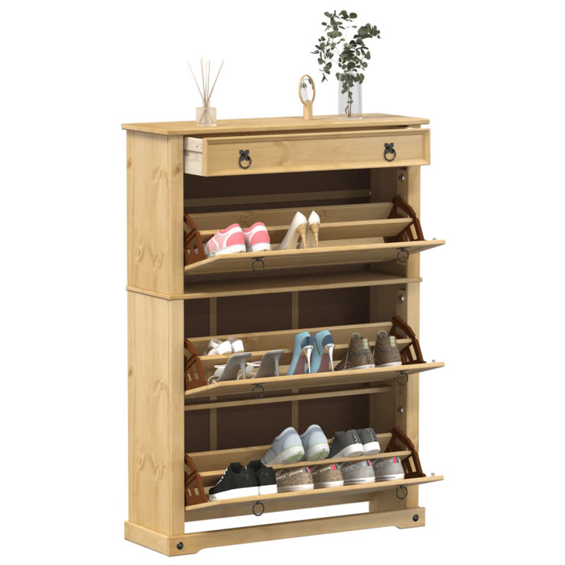 24 Pair Solid Wood Shoe Storage Cabinet
