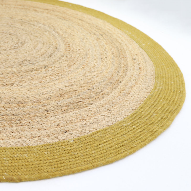 Round Maristow Solid Colour Jute / Sisal Hand Woven Area Rug, Round 140cm