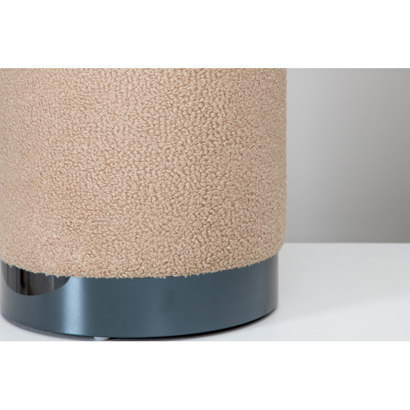 Hosea 35cm Wide Round Pouf Ottoman, Black, Beige