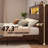 Bed Frame with Bookcase Storage Headboard and Footboard, LED Lights, Charging Station-416946863-409050995