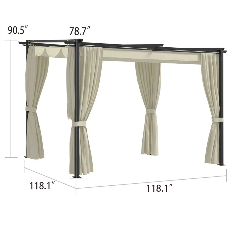 Steel Pergola, 9.8 ft. W x 9.8 ft. D