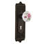 Egg & Dart Plate with Decorative Keyhole and White Rose Porcelain Door Knob-874317982