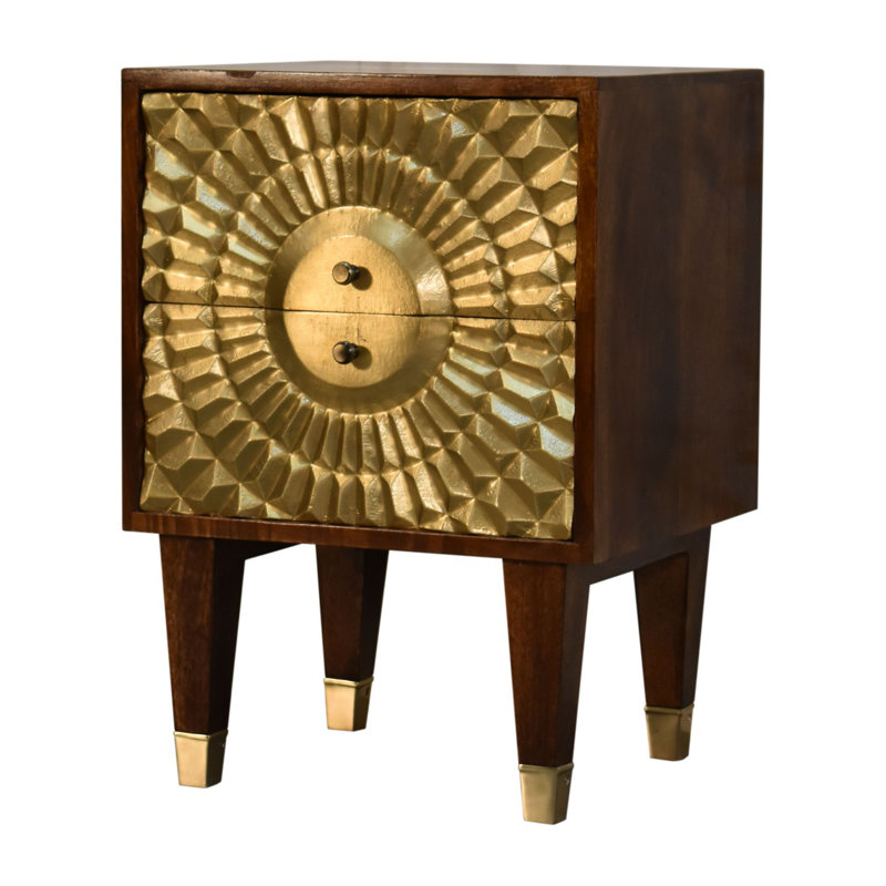 Tidewood 40cm W Solid Wood Bedside Table