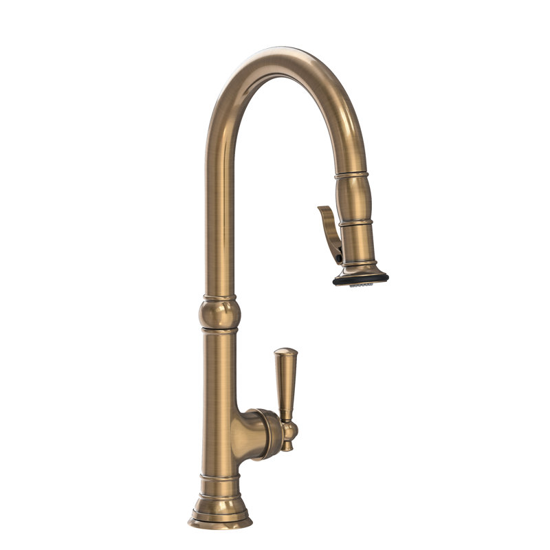 Pull-Down Kitchen Faucet - Trigger Spray, Antique Brass