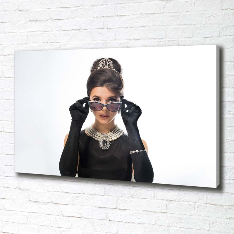A Woman With Glasses - Wrapped Canvas Print