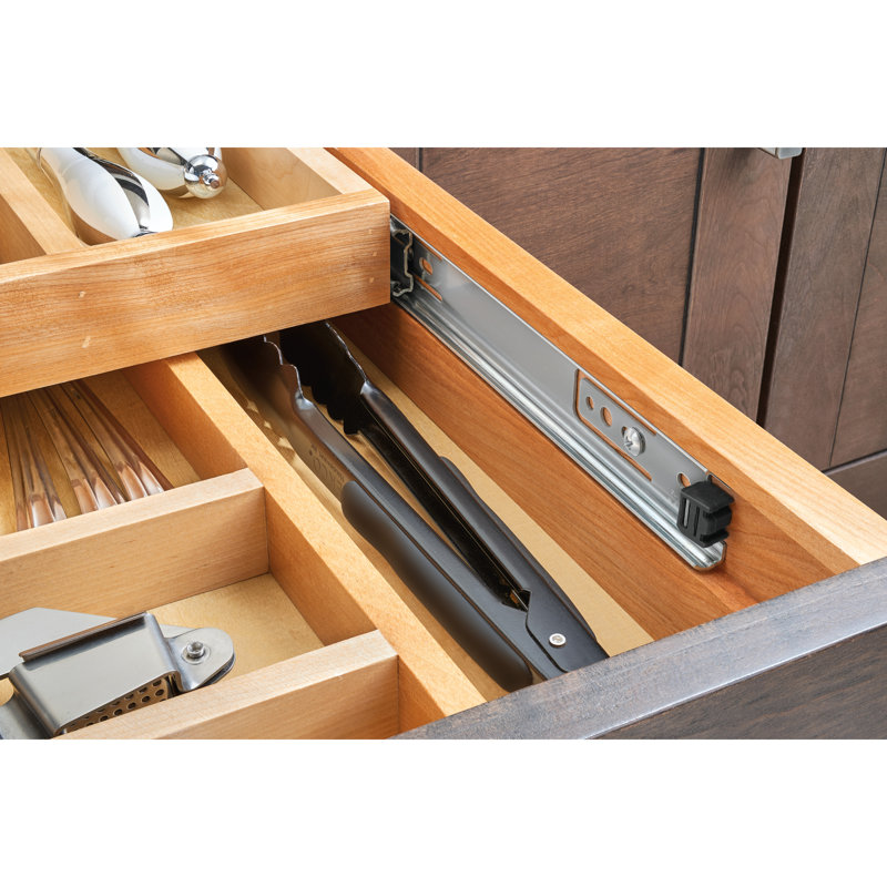 Wood Base Cabinet Two-Tier Replacement Drawer System W/ Soft-Close, 4.44" H x 34.5" W x 22.25" D