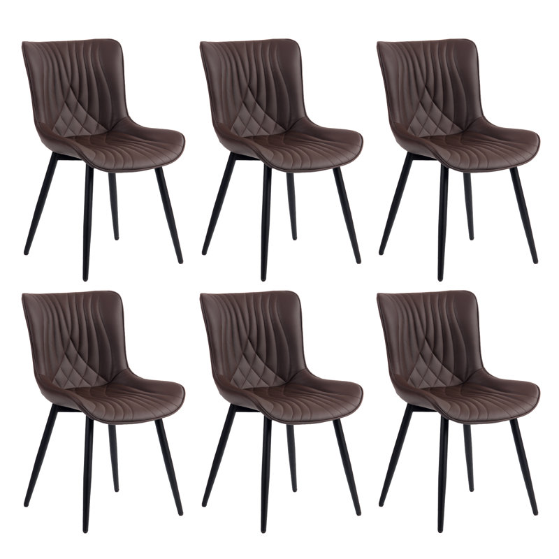 Brecia 17.8'' H Tufted Upholstered Pine Side Chair, Brown