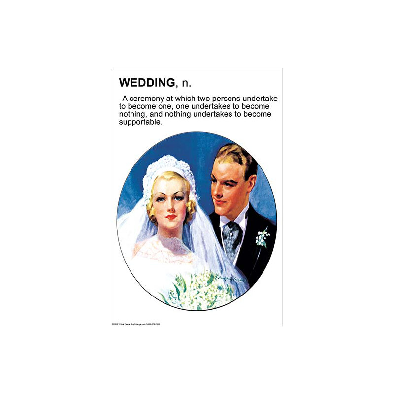Wedding n.-imprimé de publicités, H 30 po x l 20 po
