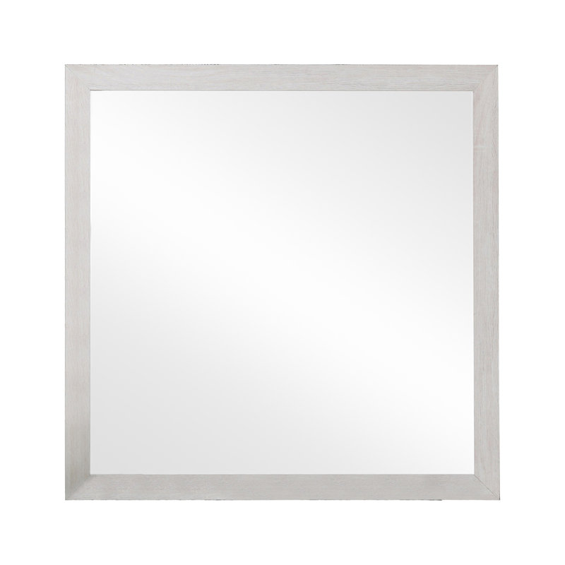 Miroir de commode carré Oriskany, Blanc côtier