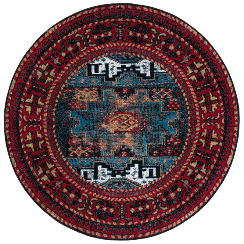 Kesia Performance Oriental Rug, Round 6'7"