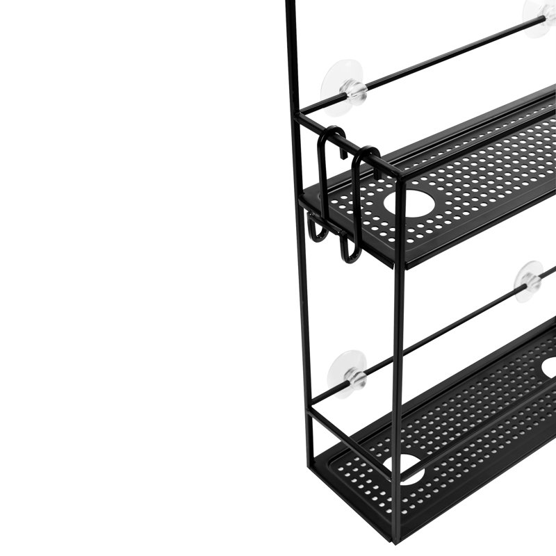 Cubiko Hanging Shower Caddy, Bathroom Organizer with Adjustable Shelves, Black
