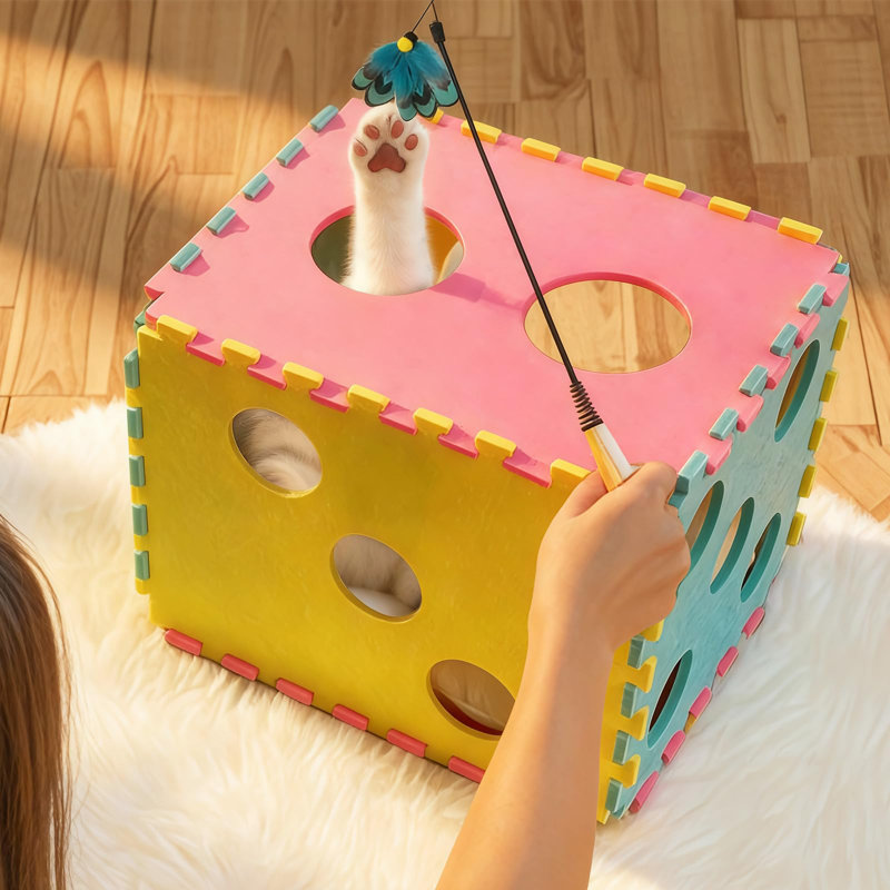 Niche pour chat avec 40 jouets