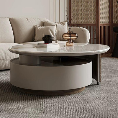 Rotary creative simple rock plate tea table