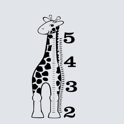 Décalcomanie murale « giraffe growth chart »