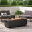 Outdoor 50,000 BTU Rectangular Iron Propane Fire Pit, Dark Grey