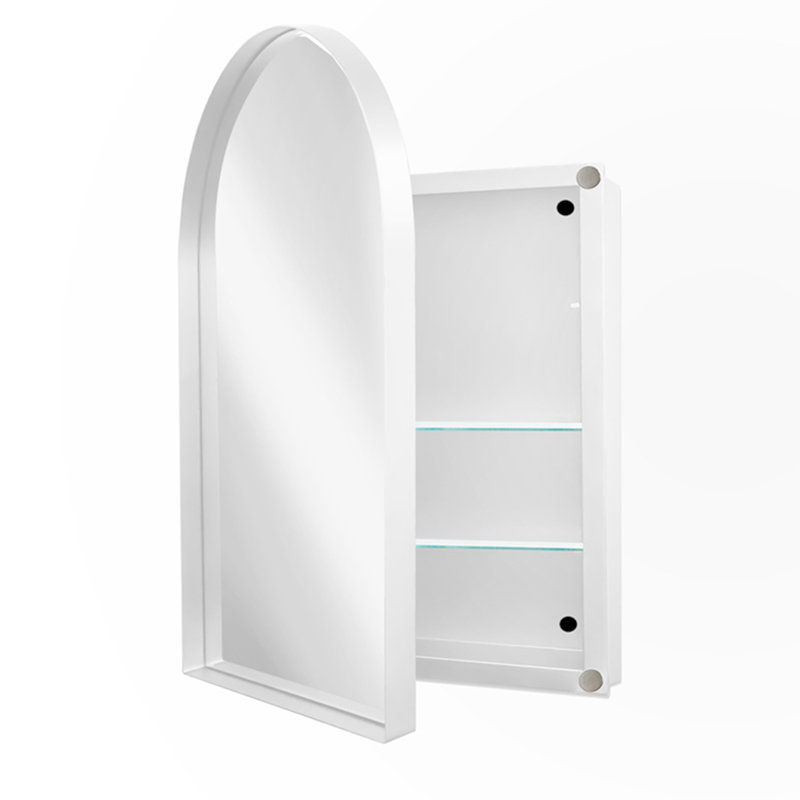 Pharmacie arquée encastrée avec miroir