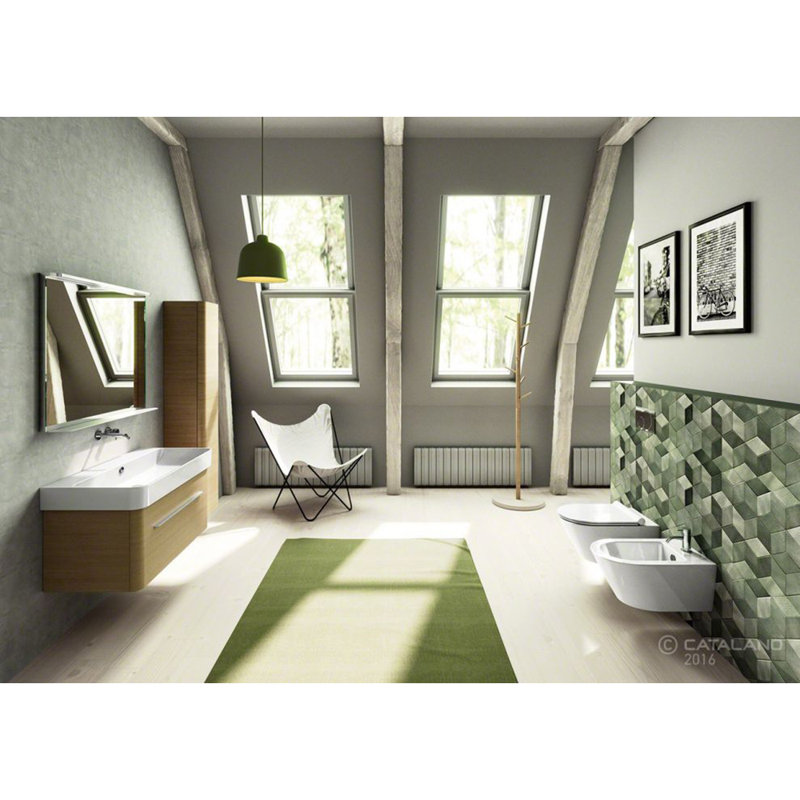 Green 39.38'' L Bathroom Sink