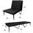 Adjustable Black Chair Futon Convertible To A Foldable Bed, Pu Upholstered Cushion, Metal Frame And Caster Wheels, 220Lbs Weight Support, Size 37"W X 28"D 33"H, Bed 75"W 11"H Finish With Mechanism,