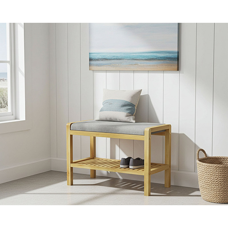 Banc de rangement pour chaussures rembourré Knarr, Naturel