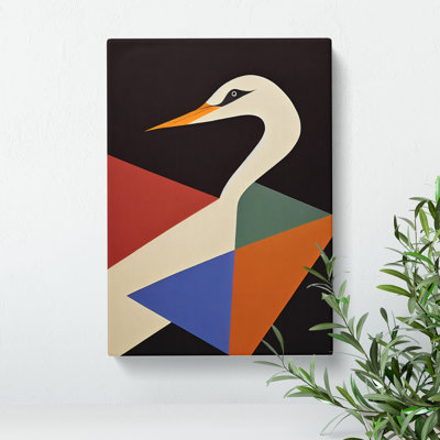 Swan in Abstract No.3 - Wrapped Canvas