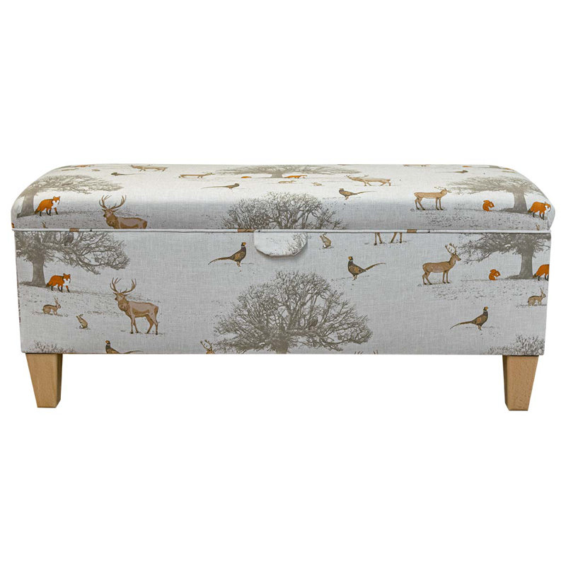 Cotton Upholstered Storage Bench
